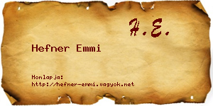 Hefner Emmi névjegykártya